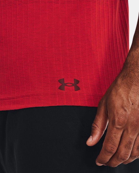 Men's UA Seamless Lux Short Sleeve, Red, pdpMainDesktop image number 3